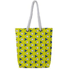 Pattern Yellow Pattern Texture Seamless Modern Colorful Repeat Full Print Rope Handle Tote (small) by Vaneshart