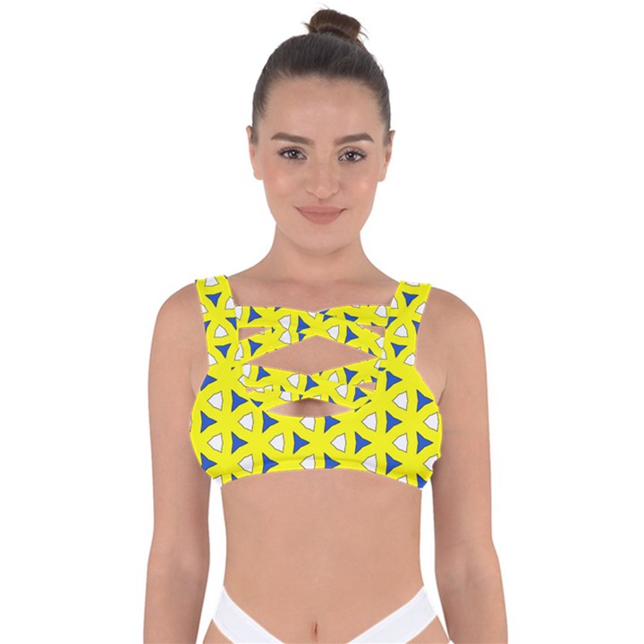 Pattern Yellow Pattern Texture Seamless Modern Colorful Repeat Bandaged Up Bikini Top