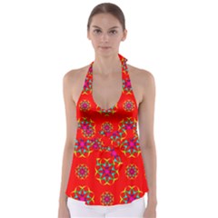 Geometric Design Decor Decorative Repeating Pattern Seamless Babydoll Tankini Top by Vaneshart