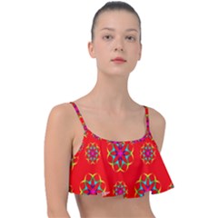 Geometric Design Decor Decorative Repeating Pattern Seamless Frill Bikini Top