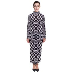 Grid Pattern Backdrop Seamless Design Geometric Patterns Line Turtleneck Maxi Dress by Vaneshart