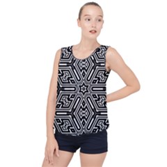 Grid Pattern Backdrop Seamless Design Geometric Patterns Line Bubble Hem Chiffon Tank Top by Vaneshart