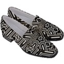 Grid Pattern Backdrop Seamless Design Geometric Patterns Line Women s Chunky Heel Loafers View3