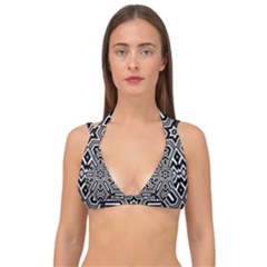 Grid Pattern Backdrop Seamless Design Geometric Patterns Line Double Strap Halter Bikini Top by Vaneshart