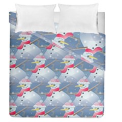 Christmas Snowman Duvet Cover Double Side (queen Size) by Vaneshart