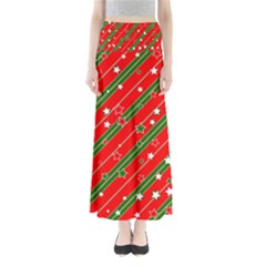 Christmas Paper Star Texture Full Length Maxi Skirt by Vaneshart