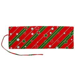 Christmas Paper Star Texture Roll Up Canvas Pencil Holder (m) by Vaneshart