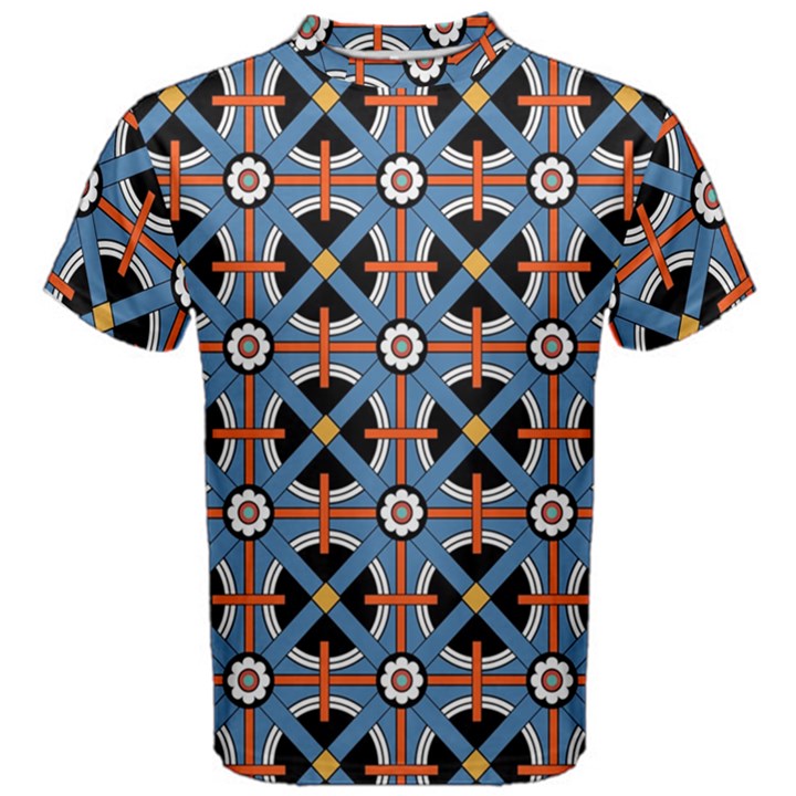 Pattern Weave Background Blue Red Black Men s Cotton Tee