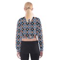 Pattern Weave Background Blue Red Black Cropped Sweatshirt View2