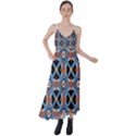 Pattern Weave Background Blue Red Black Tie Back Maxi Dress View1