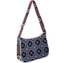 Pattern Weave Background Blue Red Black Zip Up Shoulder Bag View1