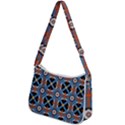 Pattern Weave Background Blue Red Black Zip Up Shoulder Bag View2