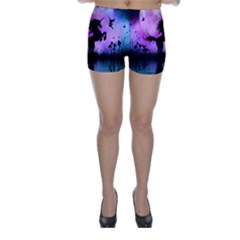 Wonderful Unicorn With Fairy In The Night Skinny Shorts