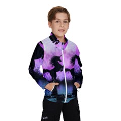 Wonderful Unicorn With Fairy In The Night Kids  Windbreaker by FantasyWorld7