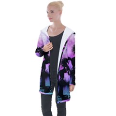 Wonderful Unicorn With Fairy In The Night Longline Hooded Cardigan by FantasyWorld7