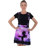 Wonderful Unicorn With Fairy In The Night Velvet Suspender Skater Skirt