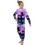 Wonderful Unicorn With Fairy In The Night Kids  Long Sleeve Set 