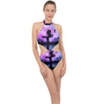 Wonderful Unicorn With Fairy In The Night Halter Side Cut Swimsuit