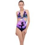 Wonderful Unicorn With Fairy In The Night Halter Front Plunge Swimsuit