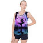 Wonderful Unicorn With Fairy In The Night Bubble Hem Chiffon Tank Top