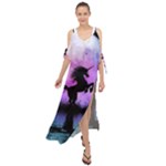 Wonderful Unicorn With Fairy In The Night Maxi Chiffon Cover Up Dress