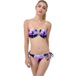 Wonderful Unicorn With Fairy In The Night Twist Bandeau Bikini Set