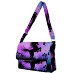 Wonderful Unicorn With Fairy In The Night Full Print Messenger Bag (S)