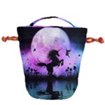 Wonderful Unicorn With Fairy In The Night Drawstring Bucket Bag