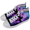 Wonderful Unicorn With Fairy In The Night Women s Mid-Top Canvas Sneakers View2