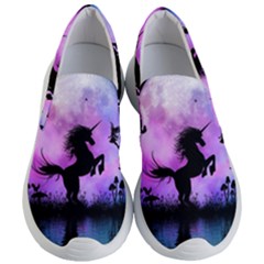 Wonderful Unicorn With Fairy In The Night Women s Lightweight Slip Ons by FantasyWorld7