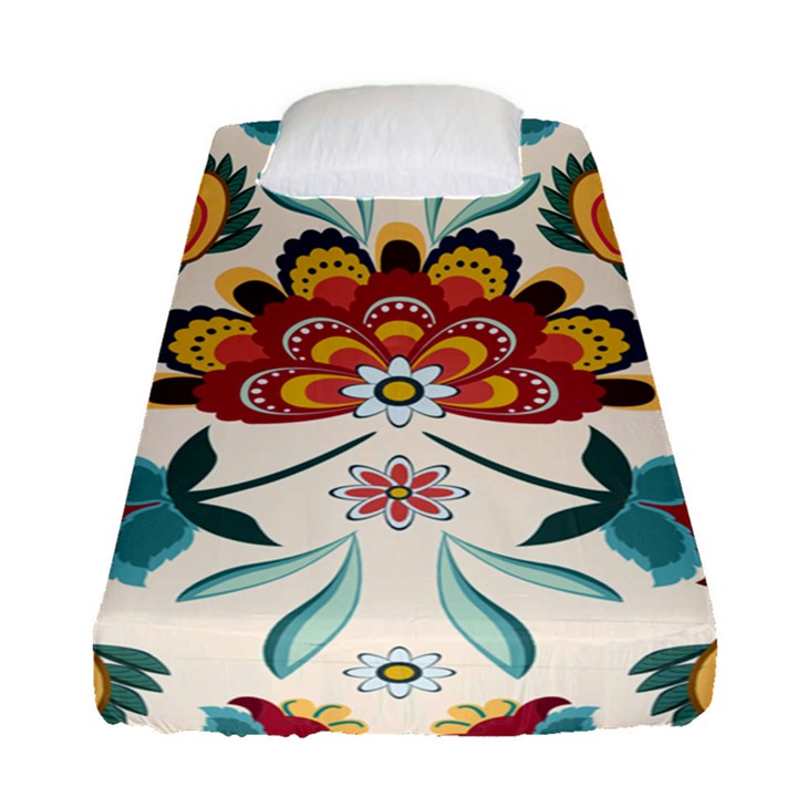 Baatik Print  Fitted Sheet (Single Size)