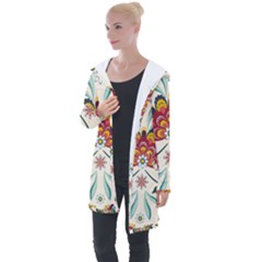 Baatik Print  Longline Hooded Cardigan