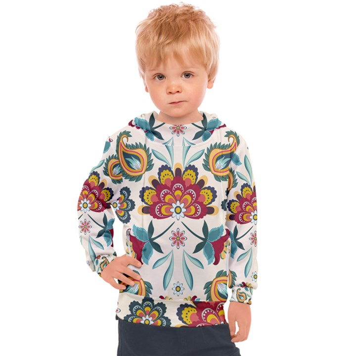 Baatik Print  Kids  Hooded Pullover