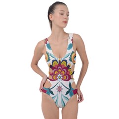 Baatik Print  Side Cut Out Swimsuit by designsbymallika