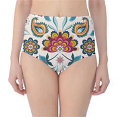 Baatik Print  Classic High-waist Bikini Bottoms by designsbymallika