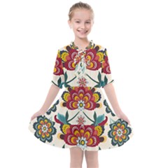 Baatik Print  Kids  All Frills Chiffon Dress by designsbymallika