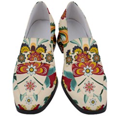 Baatik Print  Women s Chunky Heel Loafers by designsbymallika