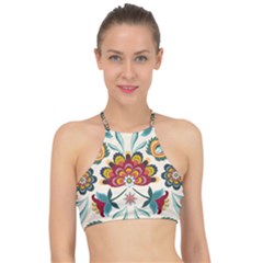 Baatik Print  Racer Front Bikini Top