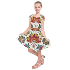 Baatik Print  Kids  Short Sleeve Dress