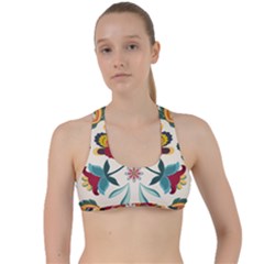 Baatik Print  Criss Cross Racerback Sports Bra by designsbymallika