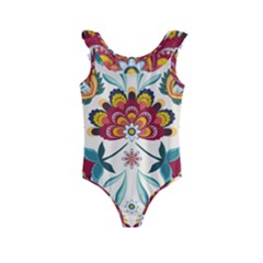 Baatik Print  Kids  Frill Swimsuit by designsbymallika