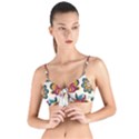 Baatik Print  Tie Up Cut Bikini Top View1