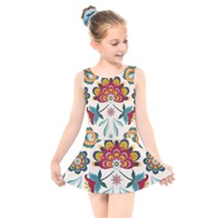 Baatik Print  Kids  Skater Dress Swimsuit