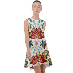 Baatik Print  Frill Swing Dress