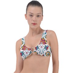 Baatik Print  Ring Detail Bikini Top