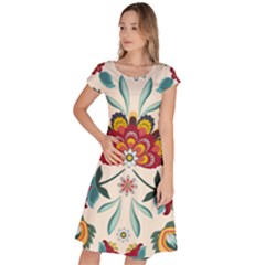 Baatik Print  Classic Short Sleeve Dress