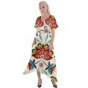 Baatik Print  Cross Front Sharkbite Hem Maxi Dress View1