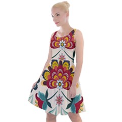 Baatik Print  Knee Length Skater Dress