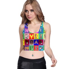 Alphabet Pattern Racer Back Crop Top by designsbymallika