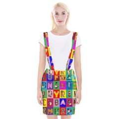 Alphabet Pattern Braces Suspender Skirt by designsbymallika